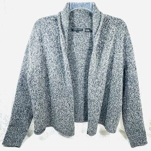 Jeanne Pierre 100% Wool Cardigan Sweater Gray Heather Open Front Women’s M